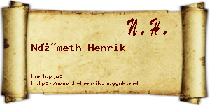 Németh Henrik névjegykártya